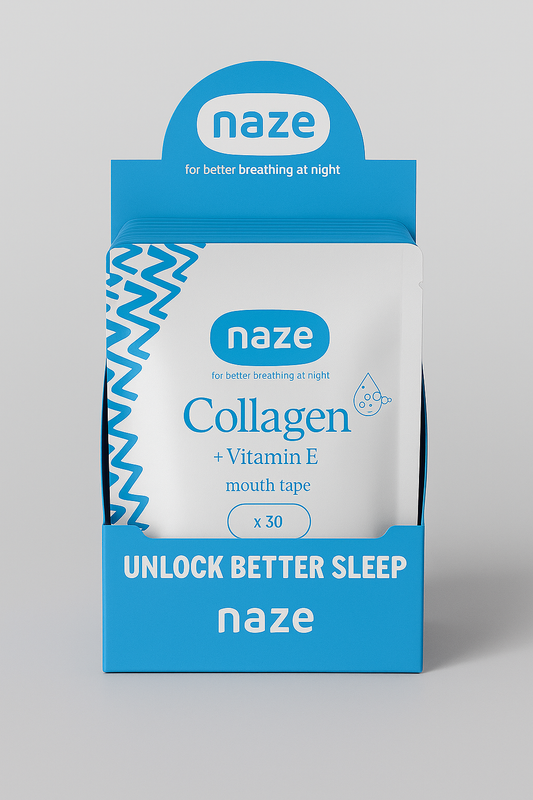 Collagen & Vitamin E Mouth Tape (15 Packs) + Free Counter Display (14× €13.79 incl. VAT) + 1 Free • Display Size: 15.5 × 11 × 7.5 cm